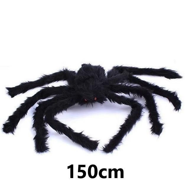 Halloween Aranha de Pelúcia Grande Decoração de Halloween de Terror Adereços de Festa Decoração Gigante de Aranha para Exterior Brinquedo de Pelúcia de Aranha Preta de 30-200cm