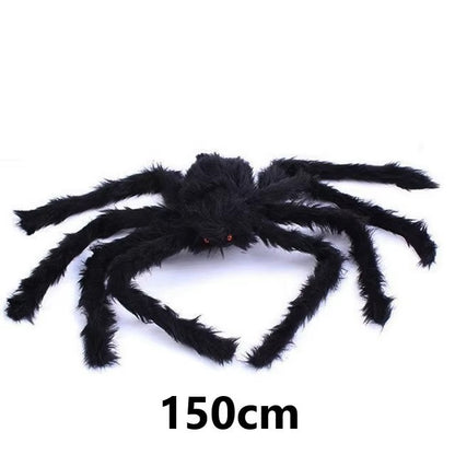 Halloween Aranha de Pelúcia Grande Decoração de Halloween de Terror Adereços de Festa Decoração Gigante de Aranha para Exterior Brinquedo de Pelúcia de Aranha Preta de 30-200cm