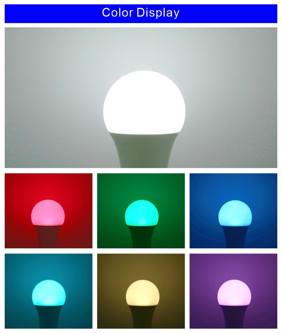 16 Color E27 RGB LED Light Bulb with Remote Control For Room Graden Party Smart Bulb Lamp Dimmer Red Green Blue White Light Bulb