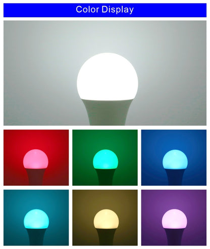 16 Color E27 RGB LED Light Bulb with Remote Control For Room Graden Party Smart Bulb Lamp Dimmer Red Green Blue White Light Bulb