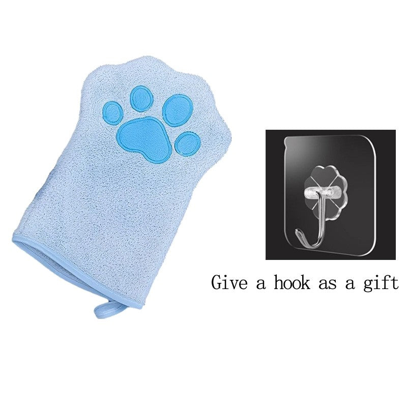 Luvas de Banho de Secagem Rápida para Cães Luvas de Higiene para Pets Multicores Macias com Estampa de Patinha para Cães e Gatos, Essenciais para Banho e Secagem