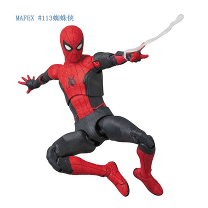 Boneco de Ação MAFEX113 Homem-Aranha Versão Homem-Aranha Longe de Casa Boneco Articulado Brinquedos Modelo Presente Para Namorado Crianças