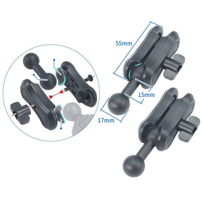 Double socket arm with 17mm Dual Ball Head Adapter for Cellphone holder for Magnetic Phone Mount Foldable Mount Accessories