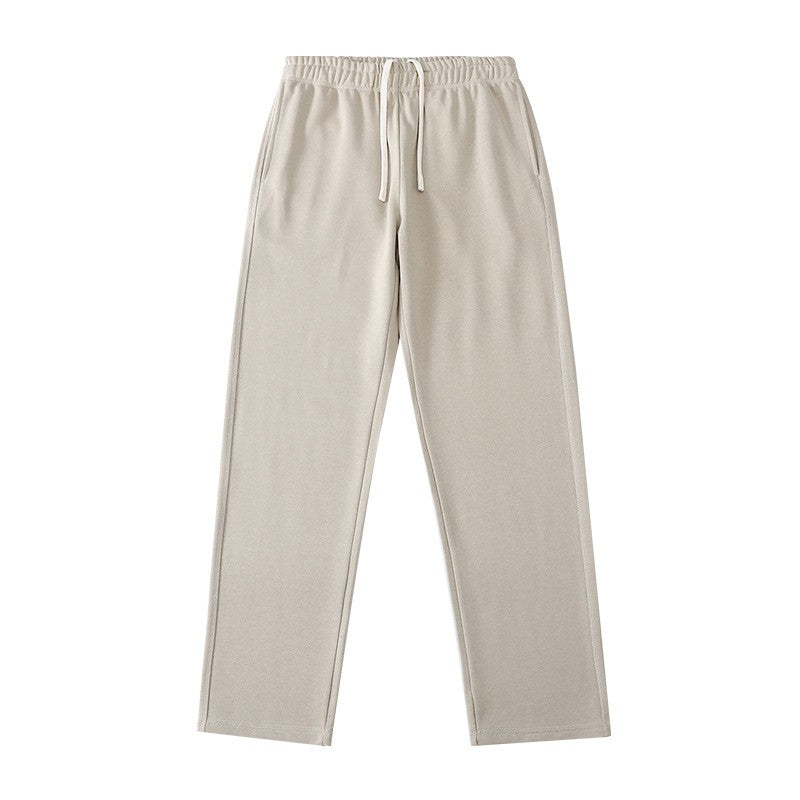Calça de moletom reta 340G de terry, confortável, versátil, macia e suave para a pele, resistente a rugas e durável