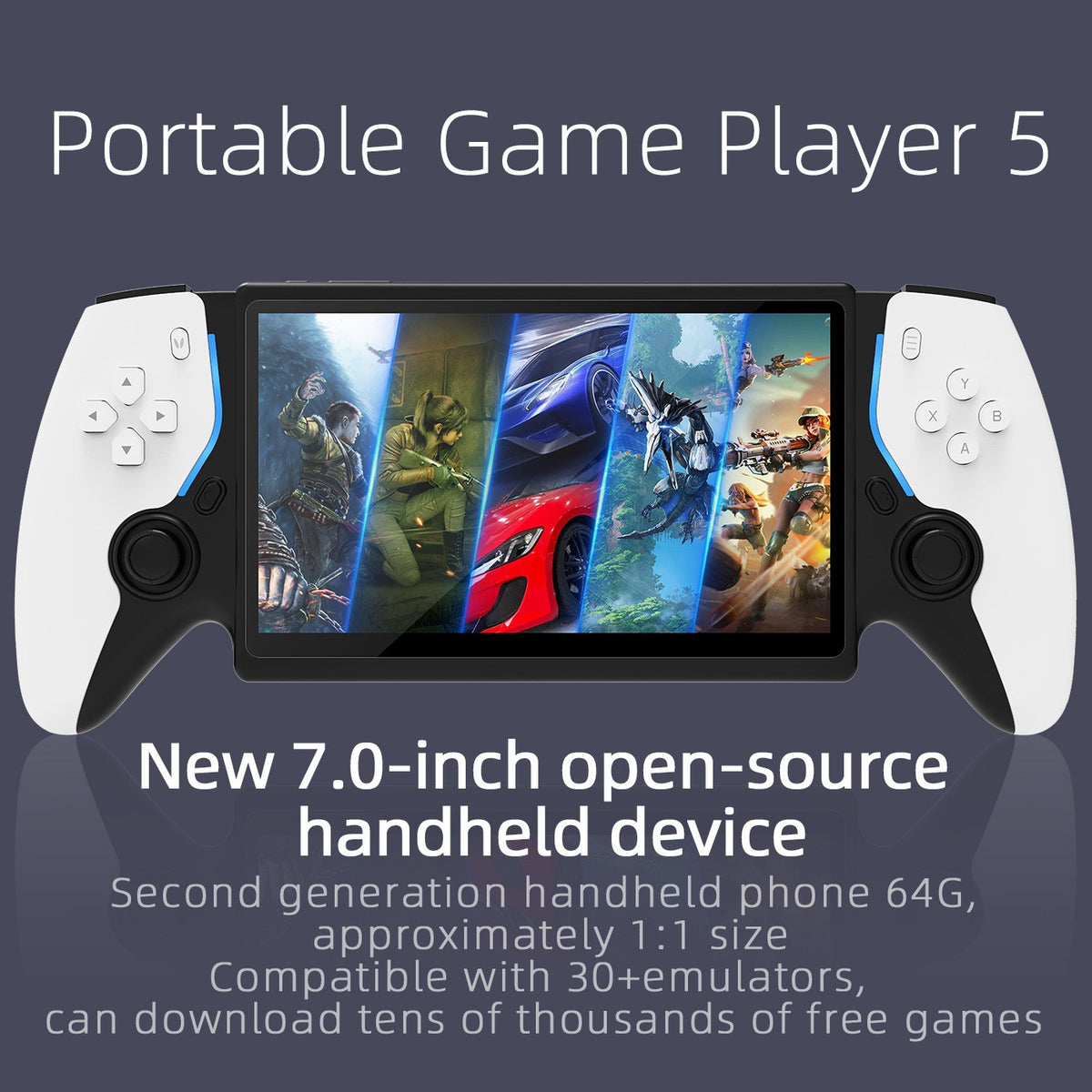 HC8000 Handheld Game Console Multiple Games 30+ Emulators 7.0 Inch Screen Portable Gaming Player Children's Toys Game Console