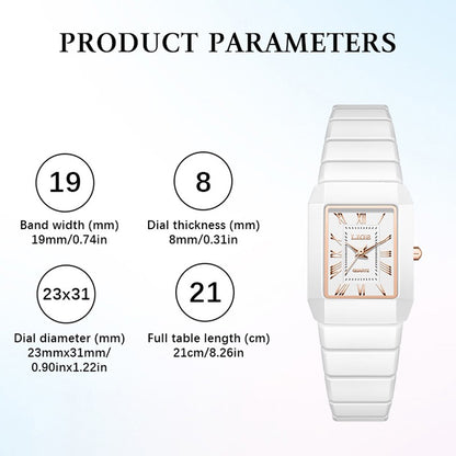 LIGE 2026 Women's Watch ceramic fashion quartz wristwatch elegant waterproof vintage watches ultra-thin Watch for Women reloj