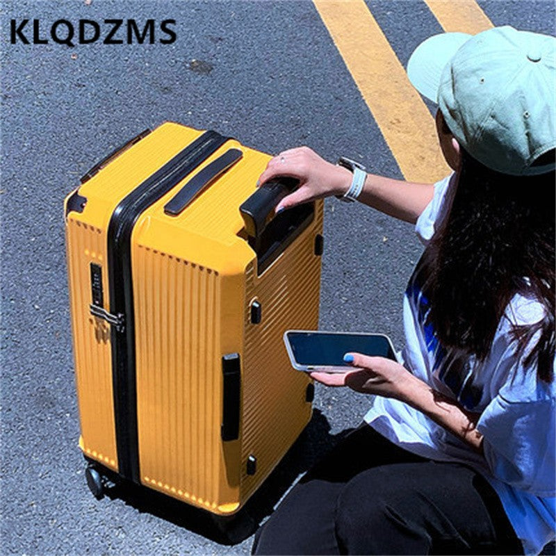 KLQDZMS High Quality Luggage Oversized Capacity Trolley Case PC Code Cart Type Travel Bag Universal Wheel Rolling Suitcase