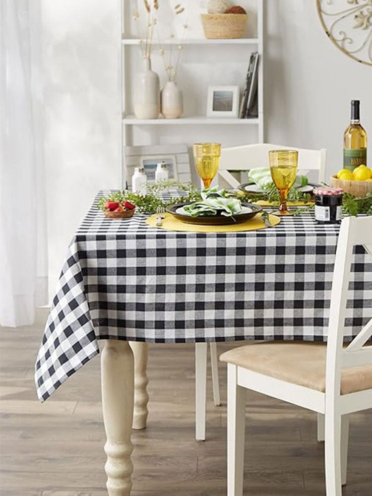Christmas Checkered Square Tablecloth Kitchen, Wedding Party, Holiday Dining Table Decoration Tablecloth
