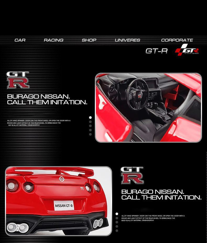 Bburago 1:24 Nissan GTR R35 2017 Alloy Car Diecasts & Toy Vehicles Car Model Miniature Scale Model Car Toy For Children