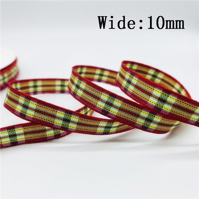 5yards/Lot 10mm 25mm Plaid Ribbon Christmas Decor Ribbon For Handmade Design Christmas Decoration DIY Gift Wrapping