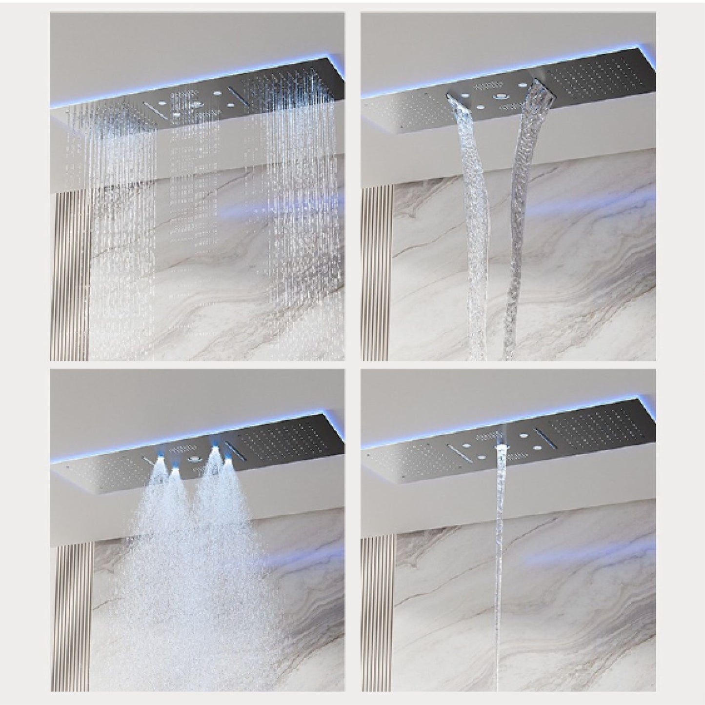 AITANA Sistema de Chuveiro Termostático de Luxo com Display LED em Latão Escurecido, Banheiro, Teto Embutido, Cortina Gigante de Chuva