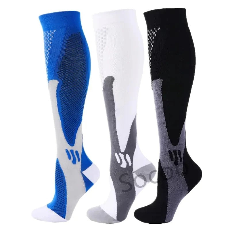 3/6/7 Double Compression Socks Varicose Socks Men Women With Diabetes Pregnancy Elastic Socks Gym Outdoor Sports Rugby Running