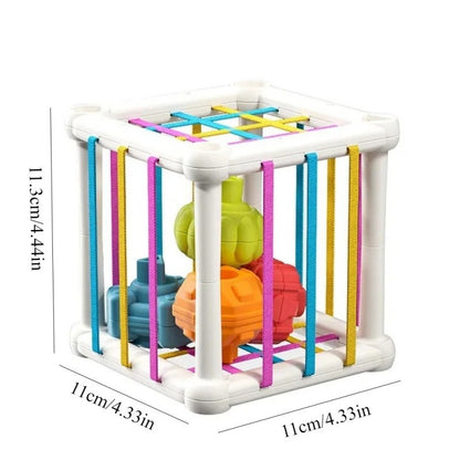 Atividade Sensorial de Empilhar Cubos Geométricos Jogo de Treinamento de Habilidades Motoras Finas e Dedos Brinquedos Educacionais Precoces Para Bebês Presente