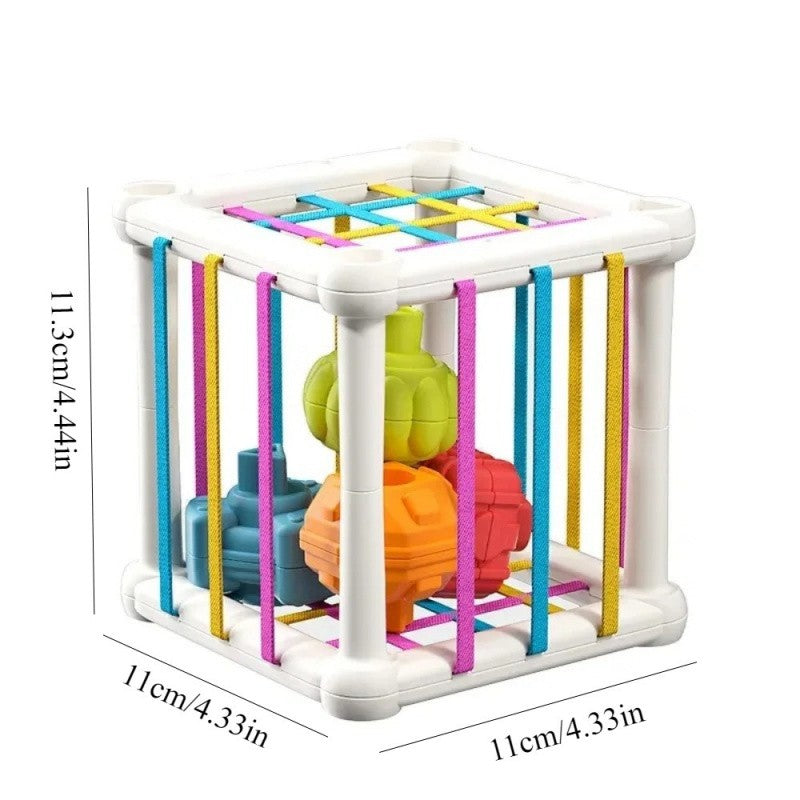 Atividade Sensorial de Empilhar Cubos Geométricos Jogo de Treinamento de Habilidades Motoras Finas e Dedos Brinquedos Educacionais Precoces Para Bebês Presente