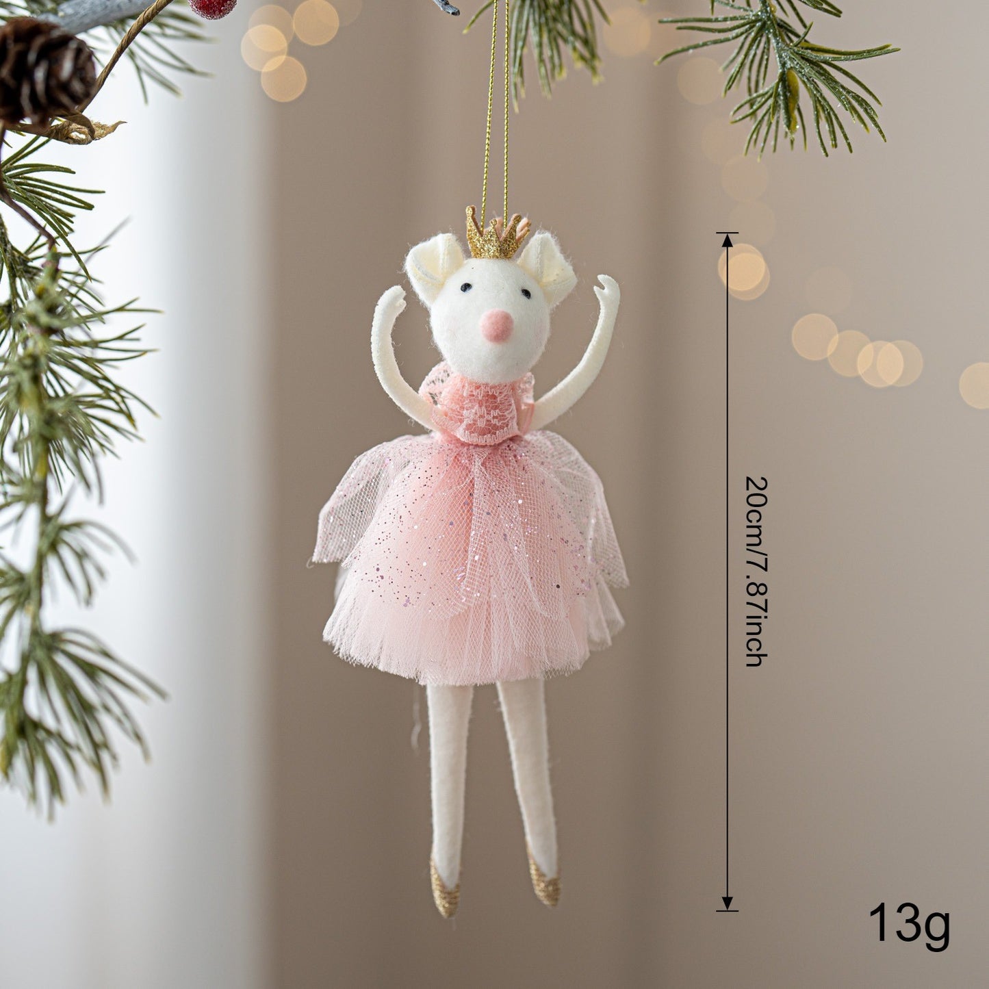 Christmas chiffon dress angel girl doll decoration Christmas tree pendant hanging decoration family New Year decoration