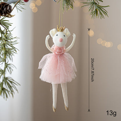 Christmas chiffon dress angel girl doll decoration Christmas tree pendant hanging decoration family New Year decoration