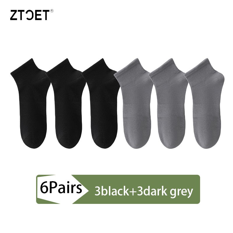 6Pairs Men Socks Combed Cotton Mesh Breathable Odor proof and antibacterial Spring Summer for Male sock New High Quality Man