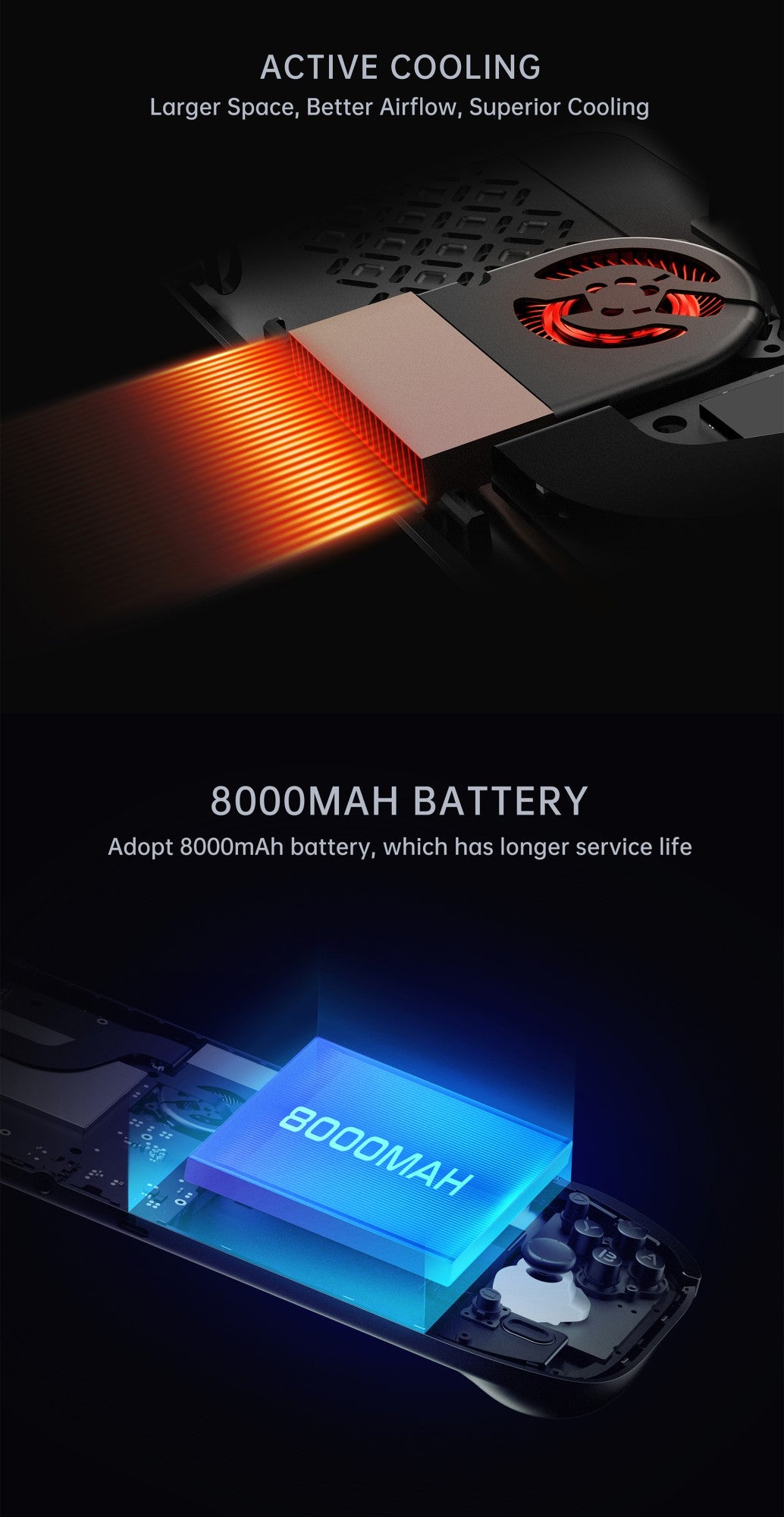 AMPOWN AYN Odin 2 Portal Handheld Game Players 7-Inch OLED 8Gen2 8000mAh Android 13 Portable Retro Video Game Custom Wireless