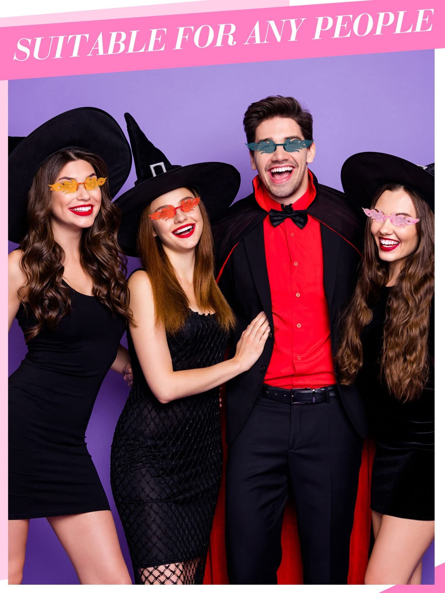 12-60pcs Fashion Fire Flame Glasses Fire Shape Sunglasses Fire Sunglasses Party Decor for Summer Shower Wedding Halloween Cos