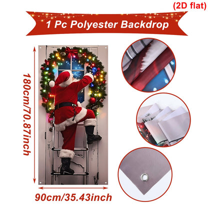 Christmas Photography Backdrop Santa Claus Background Cloth Xmas Happy 2026 New Year Winter Merry Christmas Baby Family Portrait