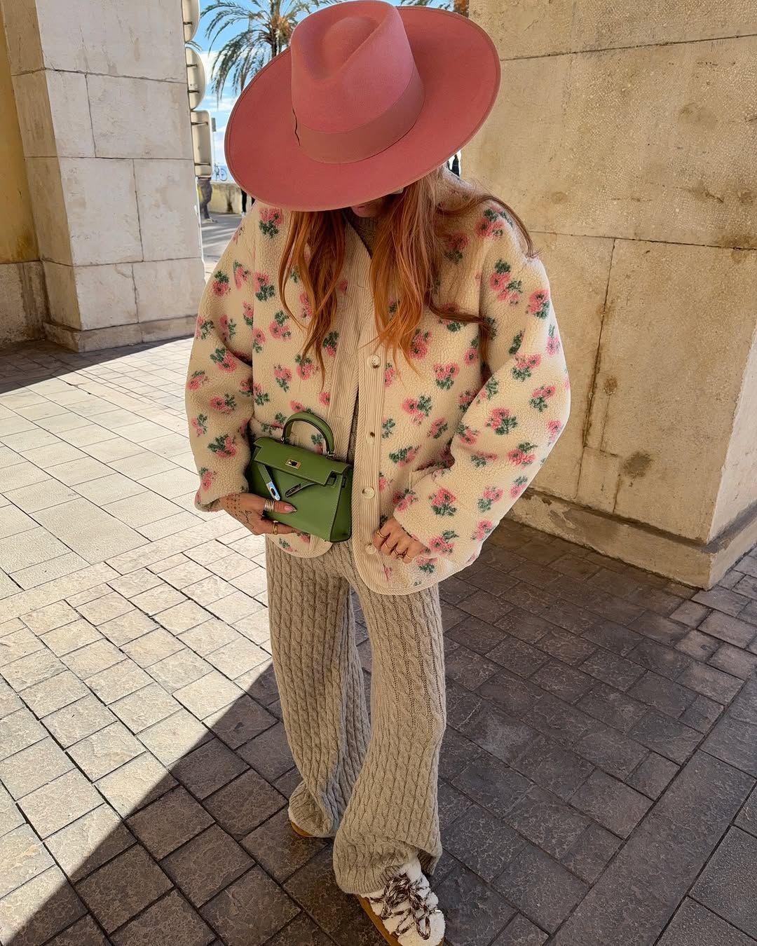 Casual Printed Short Fleece Jacket Women Fashion Round Neck Single Breasted Pocket Loose Jackets Lady Daily Commute Office Coat