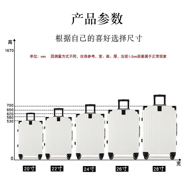 Luggage Suitcase Aluminum Frame 20 Trolley Case Universal Wheels 24 Female Male Students 26 Durable Password 28inch Leather Case