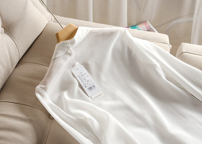 2025 Spring New Women's Silk Shirt Women's Long Sleeve 100% Mulberry Silk Blouse 16 MM White-collar OL Style Shirts For Women