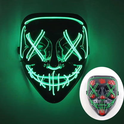Wireless LED Purge Mask Halloween Horror Party Carnival Cosplay Costume Props Halloween Purge Masks 10 Colors LED Mask Men Women