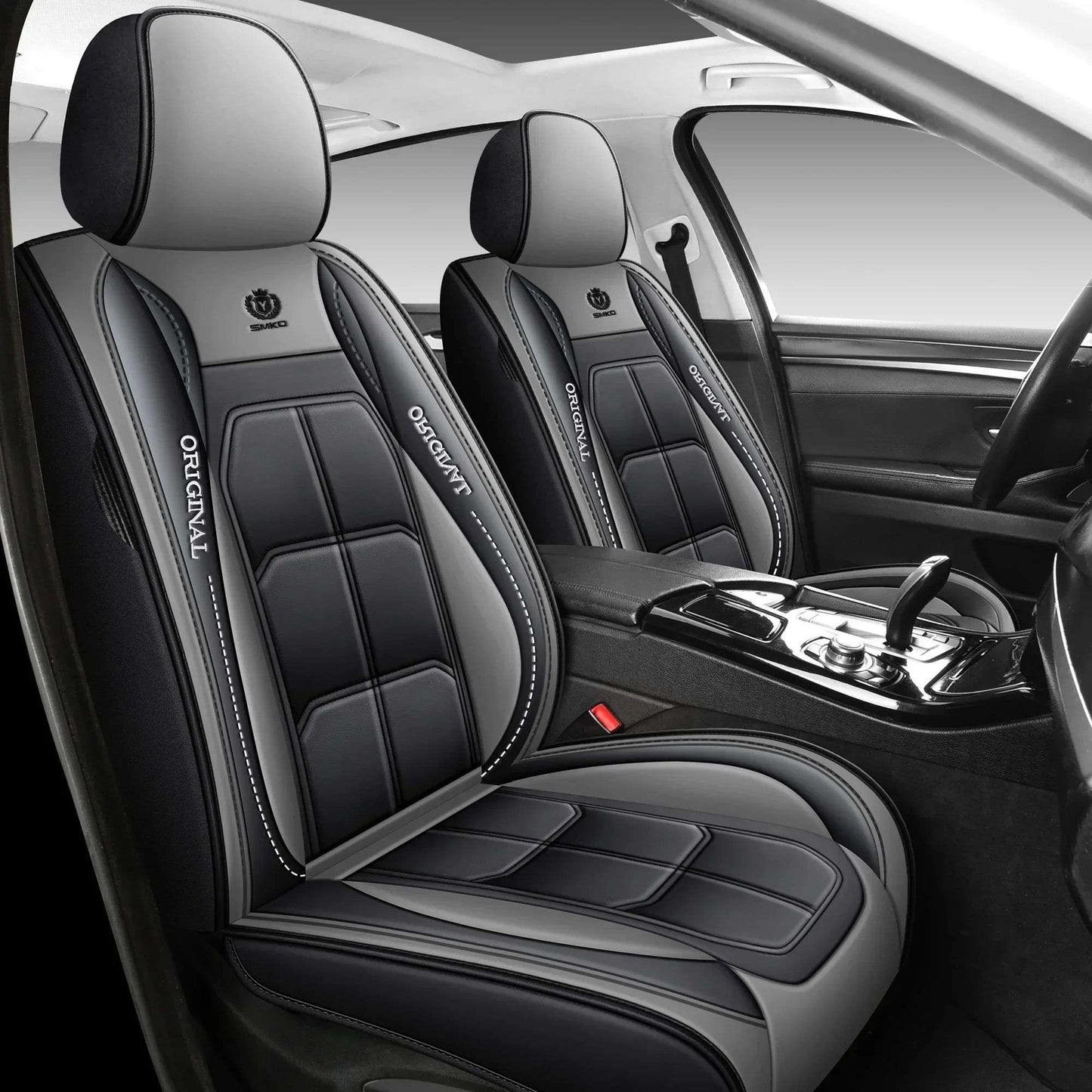 Car seat covers, artificial leather, fully wrapped muscle seat covers, waterproof, wear-resistant, soft and comfortable 1PC