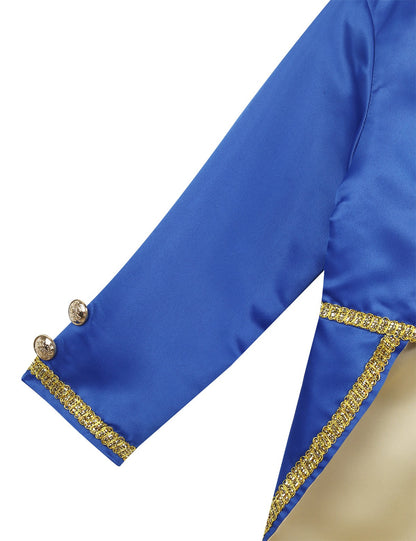 Boys Girls Prince Tuxedo Jacket Turn-Down Collar Coat Halloween Masquerade Theme Party Cosplay Costume Birthday Party Tailcoat