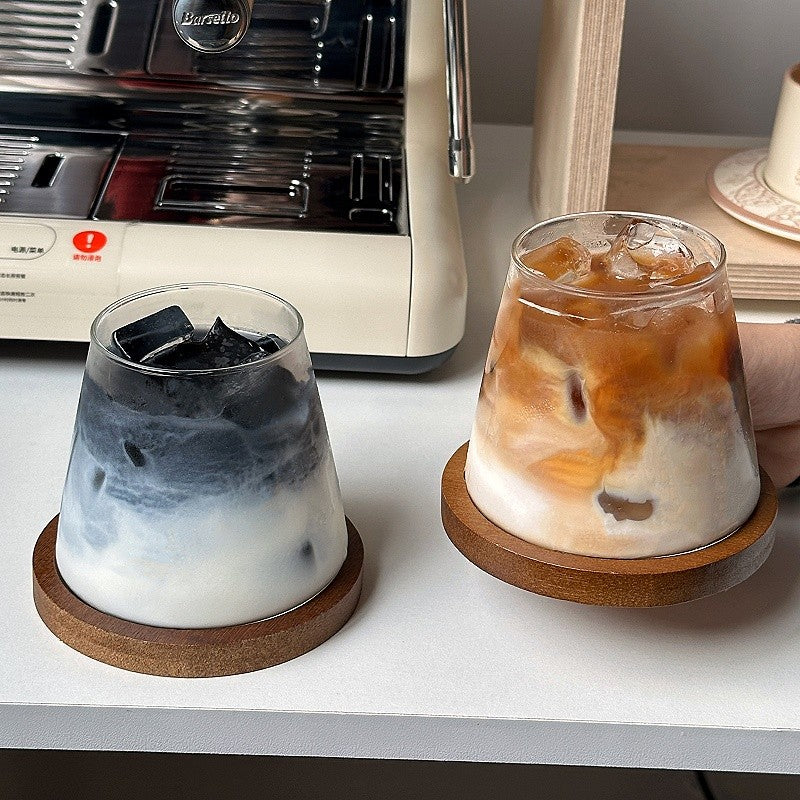 2/4 canecas de vidro copos de café gelado 300ml canecas de vidro acessórios de cozinha 350ml canecas para chá com leite suco garrafa de vidro para bebidas
