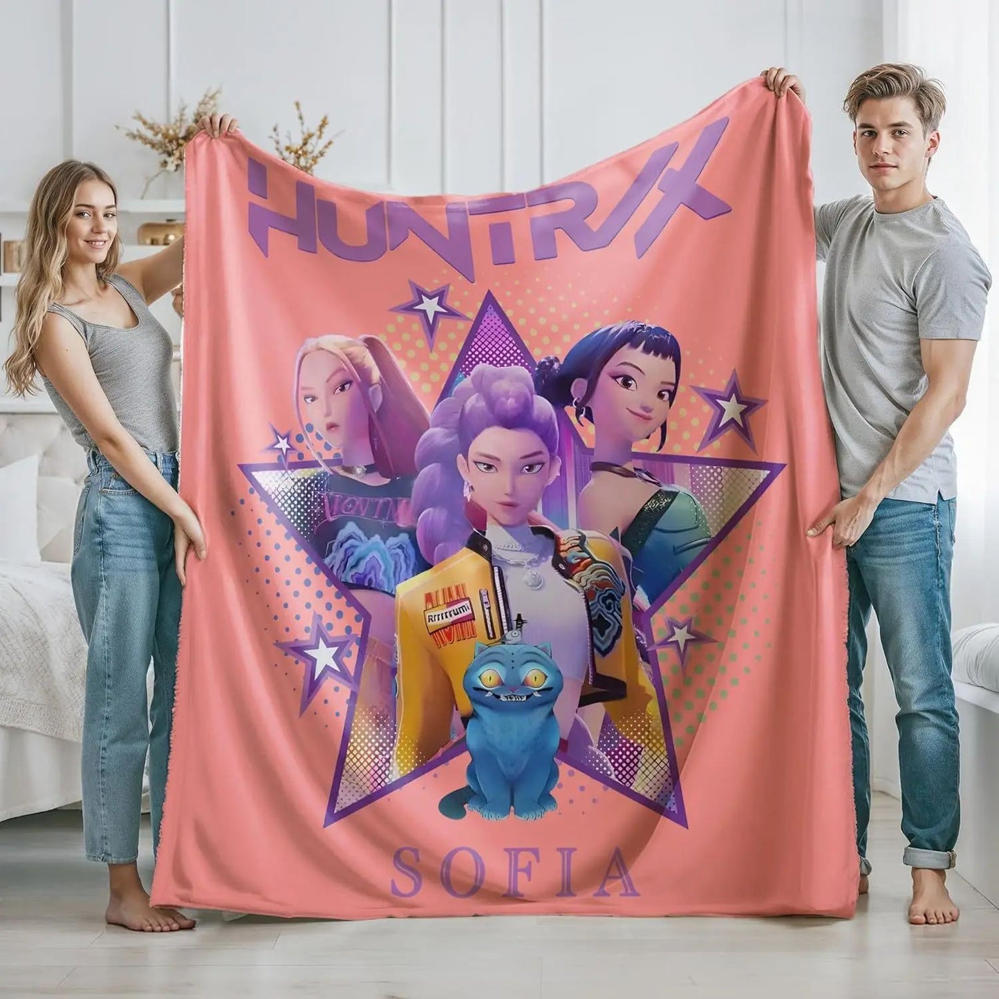 K-Pop Caça-Demônios Desenho Animado Cobertor de Flanela Quente Multifuncional Decorativo Manta Universal de Inverno