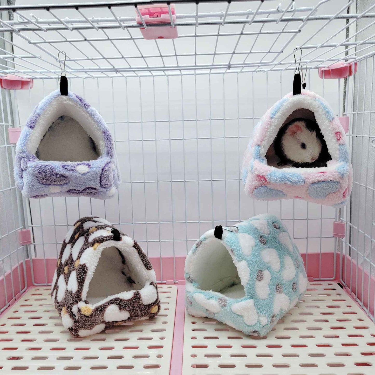 Ninho de Hamster Bolsa de Mel Esquilo Ramo de Flor Brilhante Porquinho-da-índia Porco-da-holanda Gato Longo Suprimentos de Aquecimento de Inverno para Animais de Estimação Gaiolas de Algodão