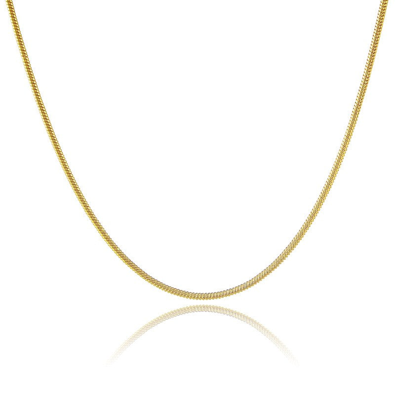 Luxury AU999 24K Gold Snake Bone Chain! Women's Smooth Snake Bone Pattern, High-End Flattering, Fit for Any Neck