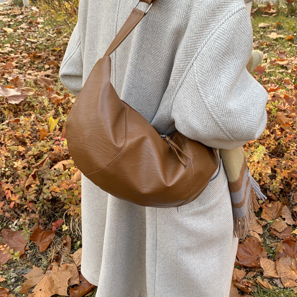 Small Niche Design Women's Large-Capacity Autumn and Winter Versatile Wide-Strap Single Shoulder Crossbody Dumpling Bag