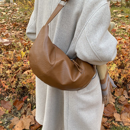 Small Niche Design Women's Large-Capacity Autumn and Winter Versatile Wide-Strap Single Shoulder Crossbody Dumpling Bag