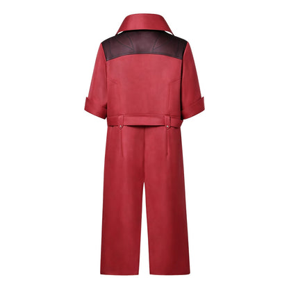 Dante Cosplay Costumes Men's Uniform Red Long Poncho Jacket Set Ruby Pendant Necklace Roleplay Prop Outfits Halloween Carnival