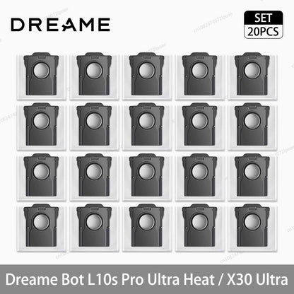 Acessórios para Robô Aspirador Dreame L10s Pro Ultra Heat / X30 Ultra: Escova Principal, Escova Lateral, Pano de Limpeza, Filtro Hepa, Saco de Pó, Peças de Reposição