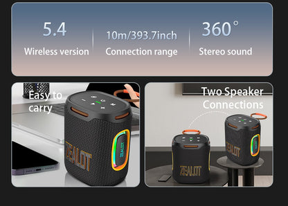 ZEALOT S122 25W Portable Wireless Speaker, Wireless Speaker, Bass Boost, Dual Pairing, 6000mAh Battery.