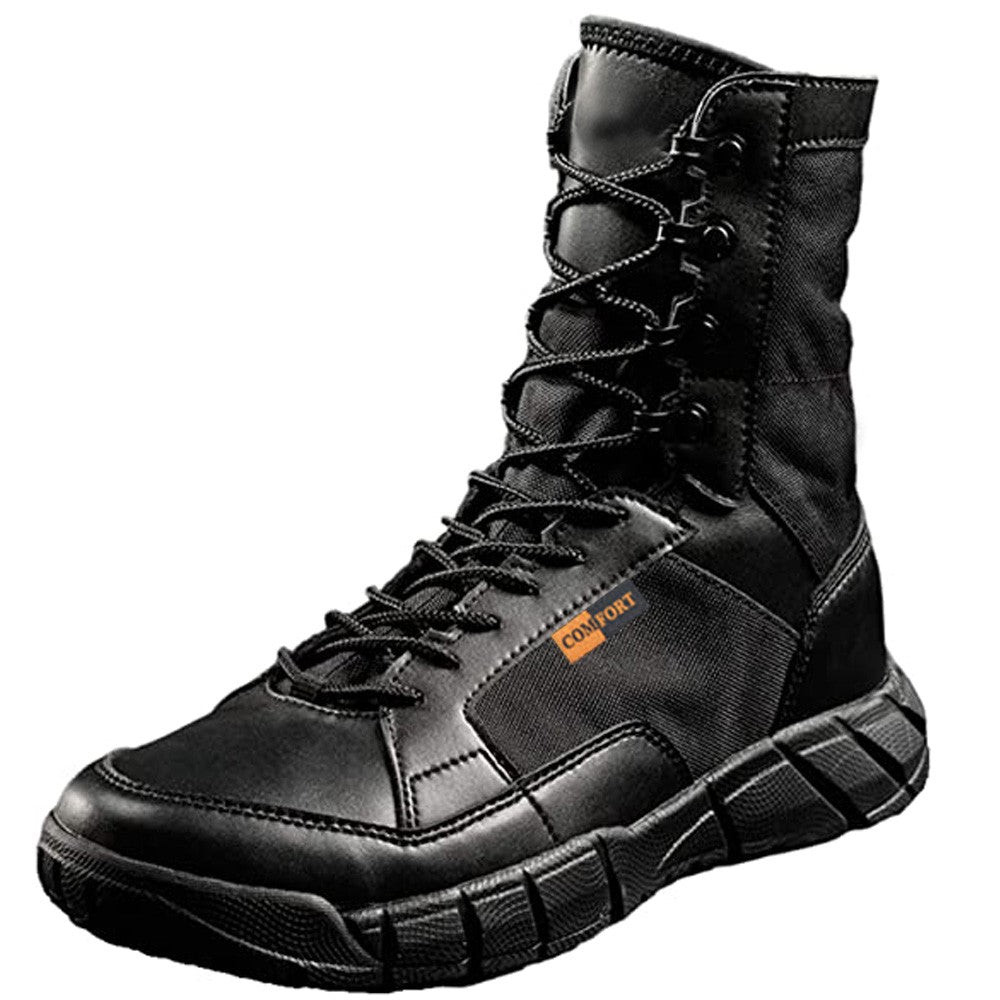 Botas Táticas Leves Masculinas de Combate, Anticolisão, de Treinamento, com Cadarço, Impermeáveis, para Caminhada ao Ar Livre, Calçado Respirável