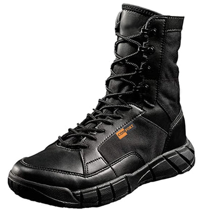 Botas Táticas Leves Masculinas de Combate, Anticolisão, de Treinamento, com Cadarço, Impermeáveis, para Caminhada ao Ar Livre, Calçado Respirável