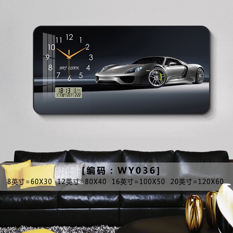 Car Clock Living Room Creative E-sports Room Silent Clock Auto Repair Beauty Shop Personality Art Decorative Painting Wall Clock
