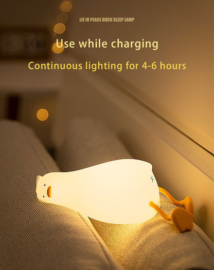 Duck Nightlights Led Night Light Duckling Rechargeable Lamp USB Cartoon Silicone Children Kid Bedroom Decoration Birthday Gift
