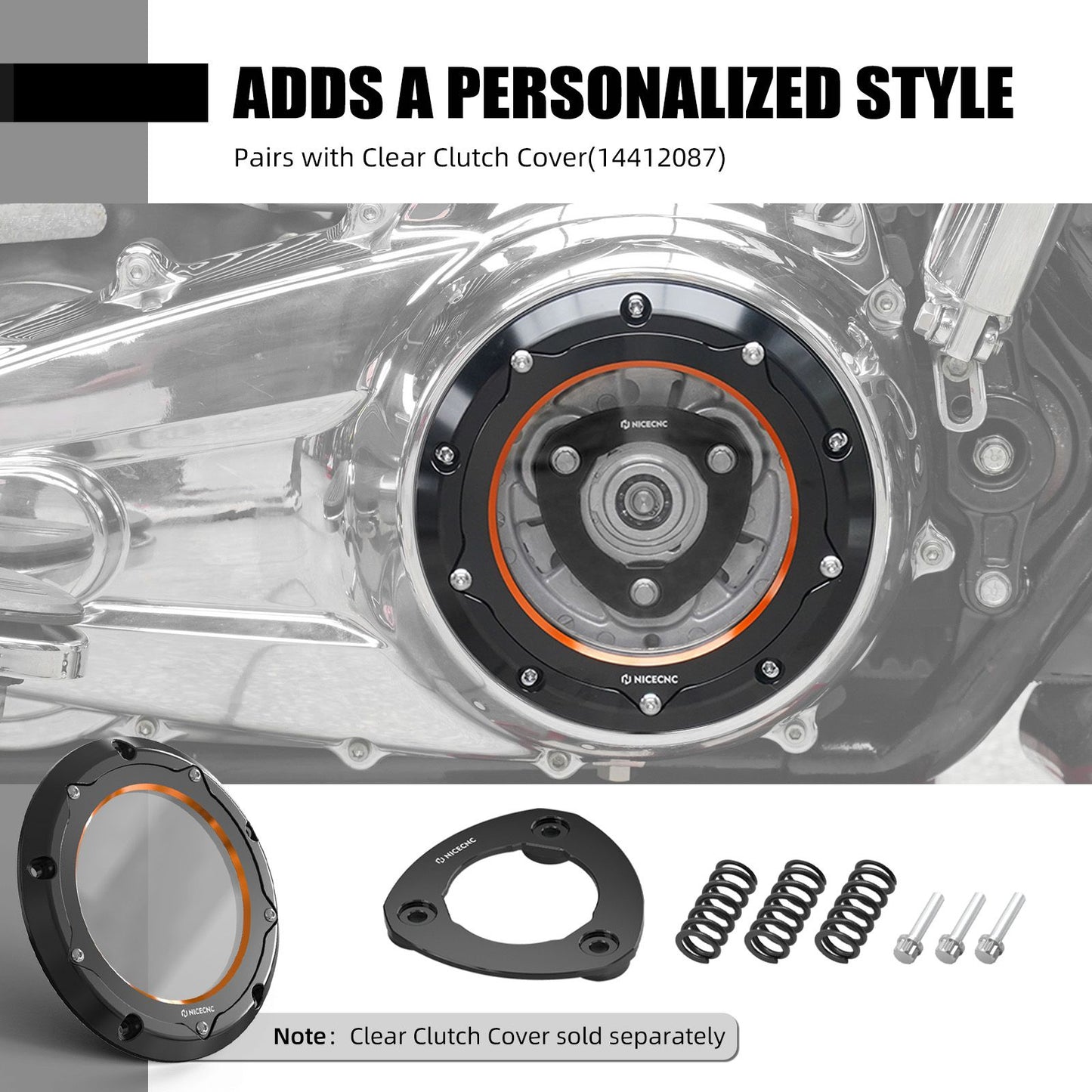 Para Harley Street Glide FLHX 2016-2025 Tampa da Embreagem Derby Power Plate Road Glide FLTRX FLTRXS Road King FLHR Electra Glide FLHT