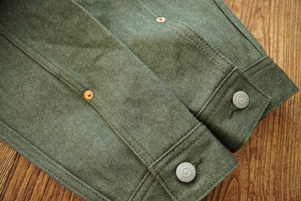 Sauce Zhan 540XX Mens Cusual Jacket Vulcanized green Selvedge Sanforized  Denim Jacket 14 Oz Loose Fit