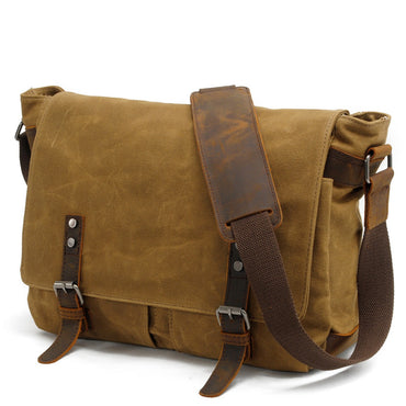 New Fashion Thick Wax Canvas Men Shoulder bag Messenger bag Men Crossbody Bag Vintage male Leisure Sling bag Casual Boy