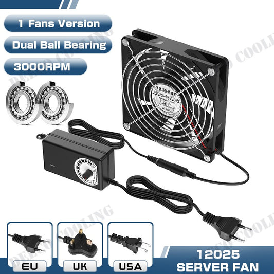 120mm 3000RPM Fan Cooling With Controller 12cm 12V 220V Btc Machine Chassis Workstation Cabinet Radiator Server Fan
