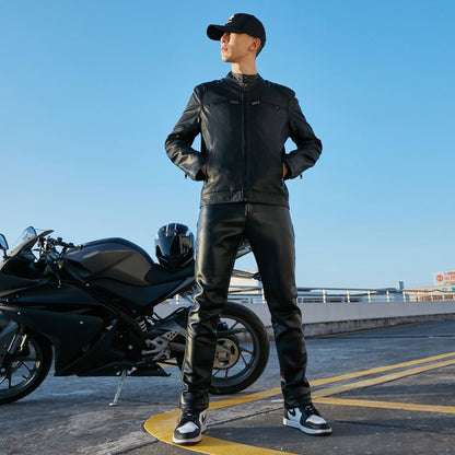 Shilin brand leather jacket men new plush thickened leather coat Slim fit Korean fashion winter casual leather jacket