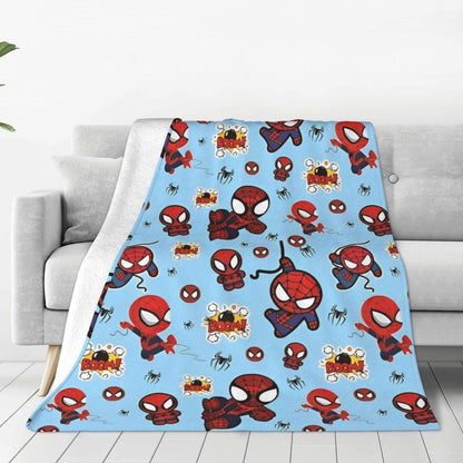 Cobertor de flanela engraçado e quente de desenho animado anime do Homem-Aranha, lindo e legal, para decoração de cama e lounge