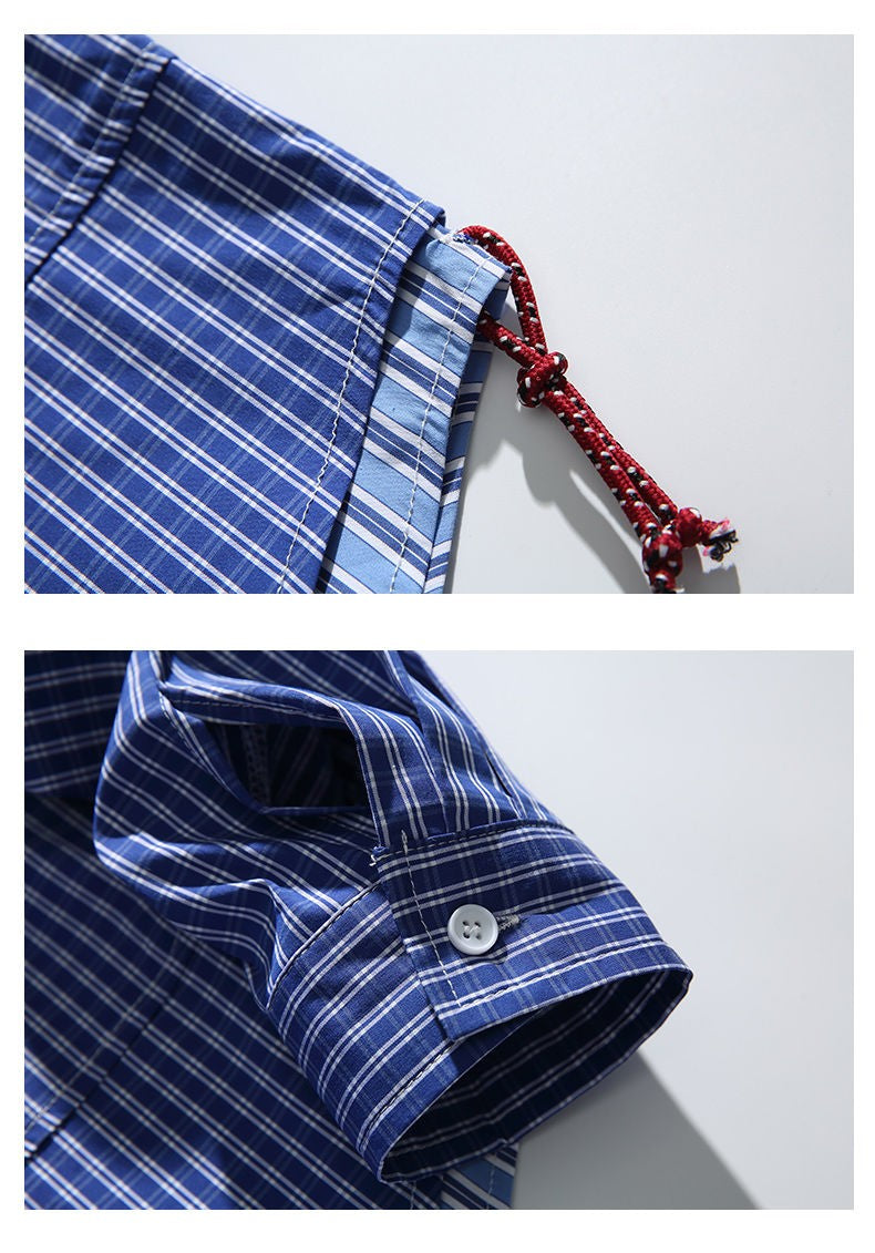 Cityboy Oversize Cargo Shirt Men Japanese Streetwear Fashion Loose Casual Plaid Splice Stripe Long Sleeve Shirts Blouses